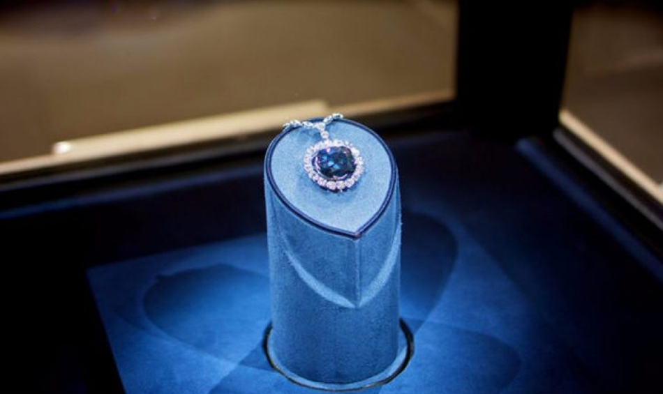 Diament Hope na wystawie w Muzeum Historii Naturalnej w Waszyngtonie
