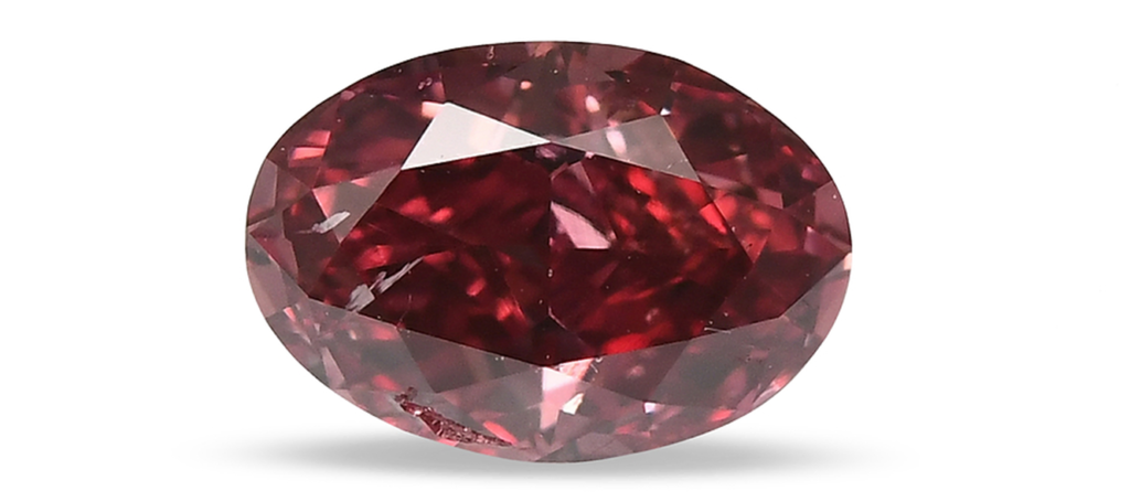 Diament - Owal - 0.50 ct - Fancy Red / SI2