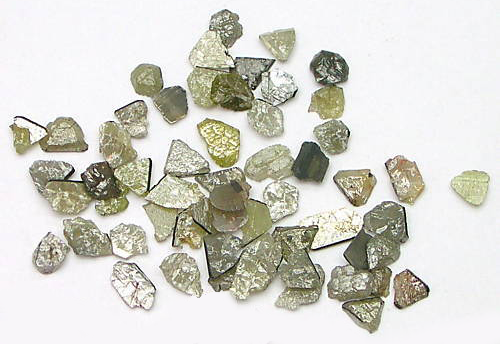 Płaskie diamenty (flats) w różnych barwach