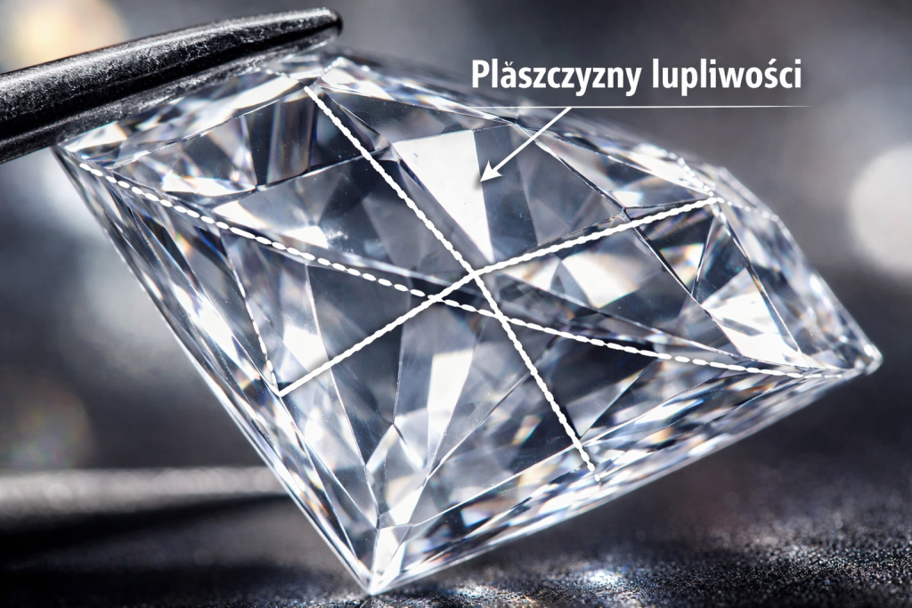 Diamenty mają płaszczyzny łupliwości
