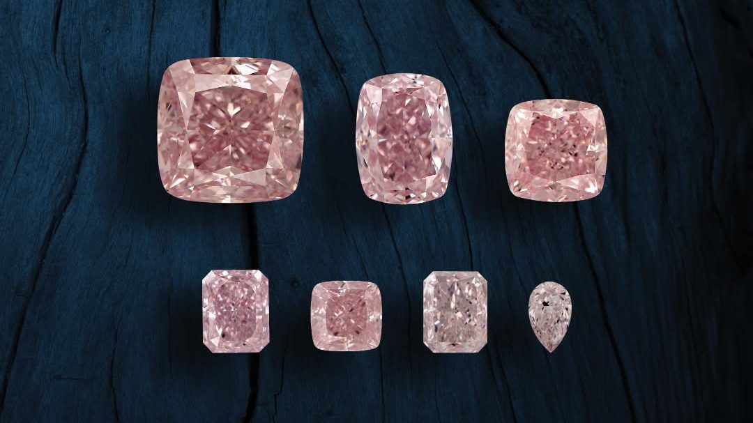 Siedem naturalnych różowych diamentów wyciętych z Kao Legend Collection