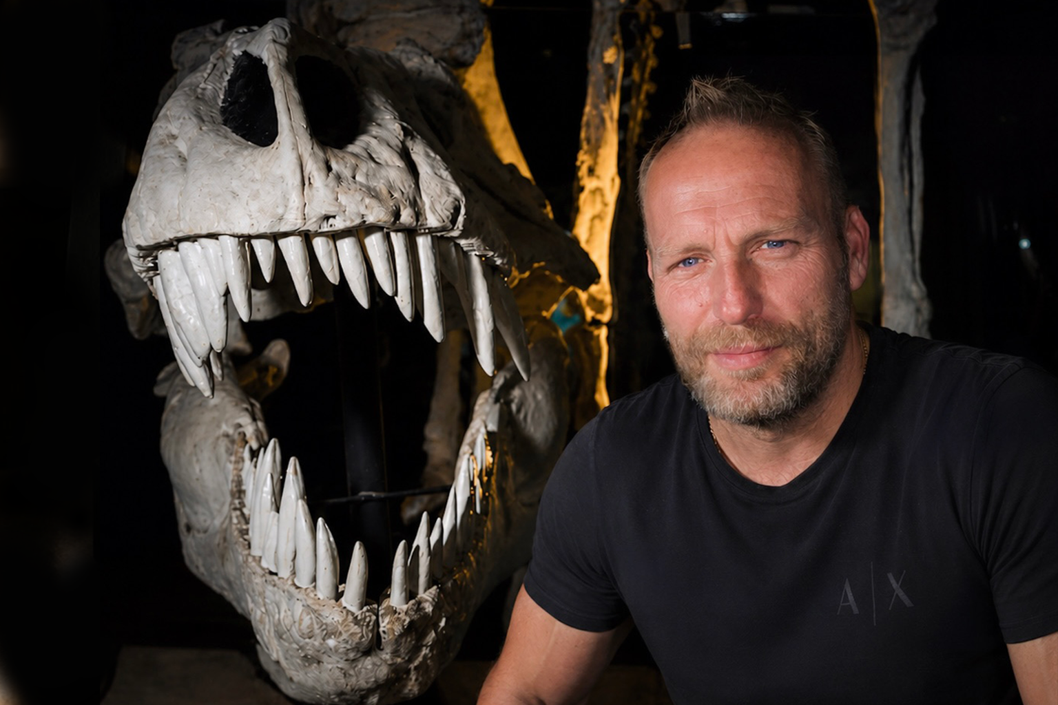 T-Rex skull and Martin Marcok
